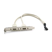 Dual 2 Ports Hub USB 2.0 to IDC 9 Pin Header Expansion Cable Mainboard Motherboard Rear Panel Bracket with Baffle Board Computer Cables & Connectors Host Adapter