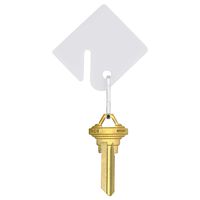 Uniclife Slotted Rack Key Tags with Snap Hook, White, Pack of 20