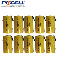 Pkcell Sub C 2200mAh NiCd Rechargeable Battery for Power Tools (w/Tabs) (10pc)