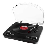 ION Audio Max LP Black |Three Speed Vinyl Conversion Turntable with Stereo Speakers, USB Output to Convert Vinyl Records to Digital Files and Standard RCA & Headphone Outputs