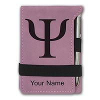 Mini Notepad, Psi Symbol, Personalized Engraving Included (Pink)