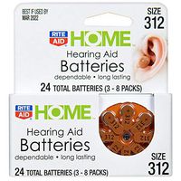 Rite Aid Size 312 Hearing Aid Batteries, 3 Pack of 8-24 Batteries Total | Hearing Aid Accessories