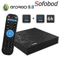 Sofobod T95MAX H6 Smart TV Box Android 9.0 4GB RAM 64GB ROM, HDIM 2.0, 6K H.265 Decoding, USB3.0, WiFi 2.4G/5G BT4.0 TV Box
