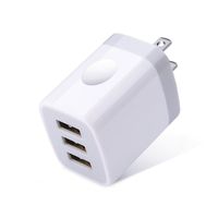 ououdee USB Charger Plug, 3.1A 3-Port Travel USB Phone Charger Box Power Adapter Charging Block Cube for iPhone X/8/7/6S/6S Plus, iPad, Samsung Galaxy S10 S10e S9 S8 Plus, LG G8, HTC, Moto G6 G7 Plus