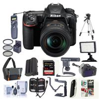 Nikon D500 DX-format DSLR Body with AF-S DX Nikkor 16-80mm f/2.8-4E ED VR Lens Bundle with 64GB SDxC U3 Card, Camera Bag, Tripod, Spare Battery, Remote Shutter Trigger, Video Light, Shotgun Mic, More