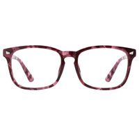 TIJN Blue Light Blocking Glasses Square Nerd Eyeglasses Frame Anti Blue Ray Computer Game Glasses ((Spring Hinge) Burgundy)