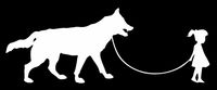 Girl Walking Wolf - Vinyl 5.5" wide (Color: WHITE) decal laptop tablet skateboard car windows stickers
