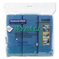 WypAll 83620-8395 Cloths with Microban Microfiber, 15 3/4" x 15 3/4", Blue (Pack of 6)