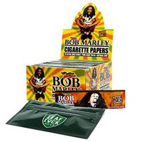 Bob Marley King Size Hemp Rolling Papers (50 Packs/Box) with Leaf Lock Gear Smell Proof Pouch