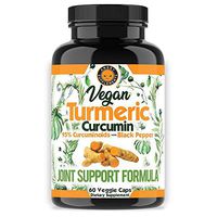 Vegan Turmeric Curcumin with Black Pepper Extract (60 Veggie Capsules-2 Month Supply), 95% Curcuminoids - All Natural Powerful Antioxidant for Joint Support and Pain Relief (1-Bottle)