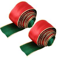 Christmas Ribbon,Coxeer 6.56ft Grosgrain Satin Fabric Xmas Ribbons for Crafts Decoration Holiday Box Gift Wrapping