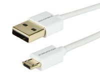 Monoprice Premium USB to Micro-B/Micro USB Charge & Sync Cable 3ft- White w/Gold Plated Connectors for Android, Samsung, HTC, Nokia, Sony and More
