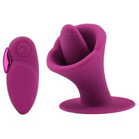 WEI EI Waterproof to-ng ue Vib Sack & Liick 10 Mode Remote Control Niipl G-Stimulator USB Rechargeable for Women (Hot Pink)