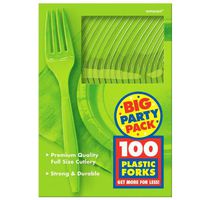 Lime Plastic Forks - Party Pack