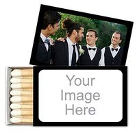 Personalized Custom Matches for Wedding Favors, Birthday Favors, Cigar Bar Matches (Set of 50 Matchboxes) (Black Box)