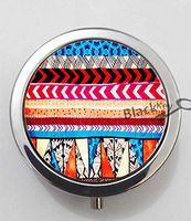 BlackKey Aztec Ombre Pattern 3-Compartment Decorative Pocket Gift Box Case Organizer for Pill, Color 1 -1116