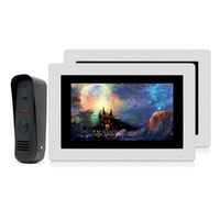 Jeatone 7 Inch Video Door Phone Doorbell Wired Intercom Systems for Home 1-camera 2-monitor Night Vision for 2 Units Apartment, Support Monitoring, Unlock, Dual way Door Talking