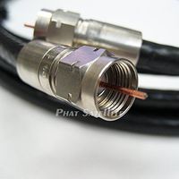 RG6 Coaxial Cable 12ft (BLACK) - MADE IN USA - UL ETL CM CATV Fire retardant SATELLITE Audio Video Cable with CORNING GILBERT Compression F-Connectors