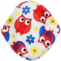 Reusable Cloth Sanitary Pads HP95 Women Washable Menstrual Pads Mama Sanitary Napkins Cloth with Charcoal Bamboo Absorbency Layer - Soft and Comfortable - 7 Inch (B)