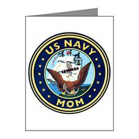 Note Cards (10 Pack) US Navy Mom Bald Eagle Anchor Ship