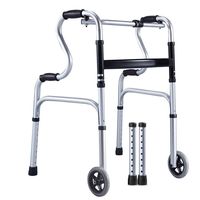 LBYMYB Folding Walker Assisted Walking Pulley Four-Legged Elderly Lightweight Aluminum Walker Wheelchair
