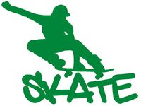 hBARSCI Skate Vinyl Decal - 5 Inches - for Cars, Trucks, Windows, Laptops, Tablets, Outdoor-Grade 2.5mil Thick Vinyl - Green