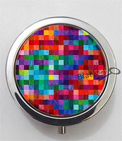 BlackKey Pixel Pattern 3-Compartment Decorative Pocket Gift Box Case Organizer for Pill, Color 1 -2155