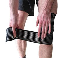 ANMKOT 2PCS Black Elastic Breathable Knee Pain Relief Straps Support Wraps Gym Squat Lifting Knee Brace Compression Bandage Sleeve (2PCS Knee Bandage)