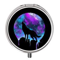 Glad grace Wolf Pill Organizer 3 Compartments Metal Portable Pill Box for Pocket Or Purse