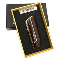 JOBON Triple Jet Torch Butane Cigarette Windproof Refillable Lighter Built-in Cutter with Box Wood