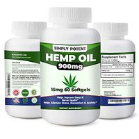 900mg Hemp Oil Capsule for Pain Relief, Hemp Oil Softgel, Hemp Oil Capsule from Colorado Grown Hemp for Stress & Anxiety Relief, Healthy Sleep, Mood & Brain Health (15mg 60 Softgels)
