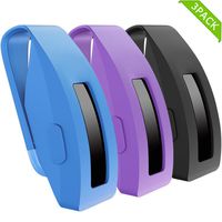 HQzon Compatible Clip Replacement for Fitbit Inspire & Fitbit Inspire HR Fitness Tracker, Made of Soft Comfortable Silicone（Clip-Black Blue Purple）