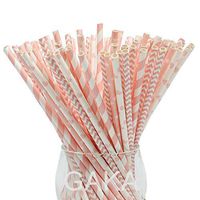 Paper Straws,100 Pack,Biodegradable Paper Drinking Straws, Pink Straws for Parties,Birthday,Baby Shower,Marriage,Engagement,Table Decoration,Carnivals and Crafts