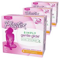 Playtex Simply Gentle Glide Scented Tampons with Super Plus Absorbency - 36 Count (Pack of 3)
