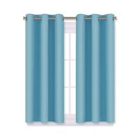 NICETOWN Thermal Insulated Curtains Blackout Draperies, Window Treatment Solid Grommet Room Darkening Drape Panels for Bedroom (Teal Blue, Set of 2 Panels, 29 by 45 inches Long)