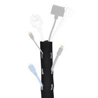 TNP Cable Management Sleeve Cord Organizer Wire Wrap - Neoprene Flexible Cord Concealer Hider Protector for PC USB TV Network Theater Speaker Office Wire with Pre-Made Holes 4 Ft 1.2m Black and White