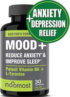 Mood Support - Anxiety Relief Supplement Mood Boosts, Reduces Stress Relief & Depression - L Tyrosine, Ashwagandha, 5 HTP, Passion Flower, L Theanine, GABA, Valerian Root, Rhodiola Rosea by NooMost