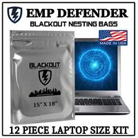 Faraday Cage EMP ESD Bags Complete 12pc 15" X 18" Nesting Kit Survivalists Preppers