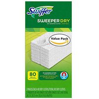 Swiffer Sweeper Dry Sweeping Pad Refills for Hardwood and Floor Mop Cleaner Unscented (80 Count)