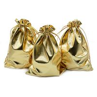 BEAVO Pack of 100 5"x 7" Heavy Duty Gold Drawstring Organza Jewelry Pouches Wedding Party Christmas Favor Gift Candy Chocolate Bags (Gold, 5"x 7")