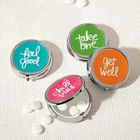 Pill Box With Mirror (Orange: Get Well)