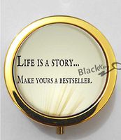 BlackKey Life is A Story Make Yours A Best Seller 3-Compartment Decorative Pocket Gift Box Case Organizer for Pill, Color 2 -1130