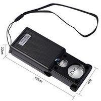 Begeer 30x 60x Jewelry Magnifying Glass with UV Light Retractable Portable Jewelers Loupe Magnifier Insert Lens Magnifying Lens Battery Operated Black Color(JB9881)