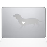 The Decal Guru I Love My Dachshund Decal Vinyl Sticker, 15" MacBook Pro (2016 & Newer Models), Silver (1479-MAC-15X-S)