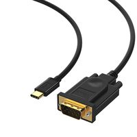 USB C to VGA Cable Black 10 Feet/3M - QGEEM USB-C to VGA Cable Compatible with MacBook Pro,Dell XPS 13/15,Surface Book 2,HP Spectre x360,Lenovo Yoga 910 & More,VGA to USB-C(3M)