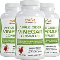 Thrive Naturals Apple Cider Vinegar Complex - Maximum Strength - Supports Healthy Weight Loss, Digestive Function & Detoxification (3 Pack)