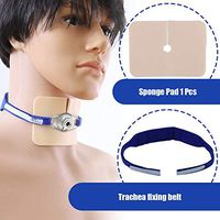 Medical Trachea Fixing Belt, Tracheal Fixation Device with Sponge Pad,45×3cm,Blue