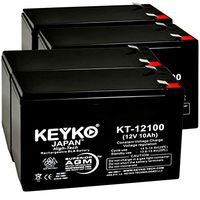 GS Portalac PE12V10B1 12V 10Ah / Real 10.0 Amp SLA Sealed Lead Acid AMG Rechargeable Replacement Battery Genuine KEYKO - F2 Terminal - 4 Pack
