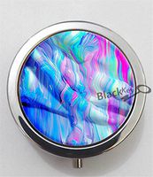 BlackKey Holographic Pattern (a picture only) 3-Compartment Decorative Pocket Gift Box Case Organizer for Pill, Color 1 -2114