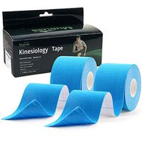 MUEUSS Kinesiology Tapes Uncut Waterproof Hypoallergenic Breathable Elastic Roll for Knee Ankle Muscles Elbow Shoulder Latex Free 16.5 ft (Beige (2 pc/Set)) (2 pc/Set, Blue)